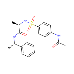 CC(=O)Nc1ccc(S(=O)(=O)N[C@H](C)C(=O)N[C@@H](C)c2ccccc2)cc1 ZINC000003447222