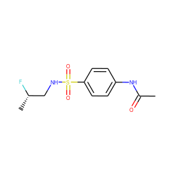 CC(=O)Nc1ccc(S(=O)(=O)NC[C@H](C)F)cc1 ZINC000095591200