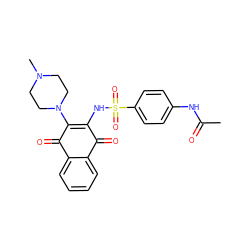 CC(=O)Nc1ccc(S(=O)(=O)NC2=C(N3CCN(C)CC3)C(=O)c3ccccc3C2=O)cc1 ZINC000020029423