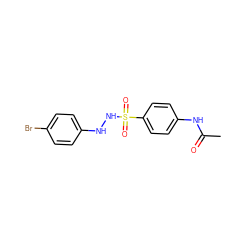 CC(=O)Nc1ccc(S(=O)(=O)NNc2ccc(Br)cc2)cc1 ZINC000299835343