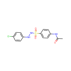 CC(=O)Nc1ccc(S(=O)(=O)NNc2ccc(Cl)cc2)cc1 ZINC000299839689