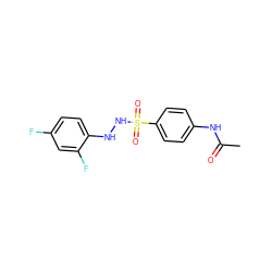 CC(=O)Nc1ccc(S(=O)(=O)NNc2ccc(F)cc2F)cc1 ZINC000016101483