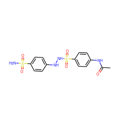 CC(=O)Nc1ccc(S(=O)(=O)NNc2ccc(S(N)(=O)=O)cc2)cc1 ZINC000016321374