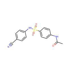 CC(=O)Nc1ccc(S(=O)(=O)Nc2ccc(C#N)cc2)cc1 ZINC000000151679