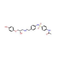 CC(=O)Nc1ccc(S(=O)(=O)Nc2ccc(CCNC[C@H](O)COc3ccc(O)cc3)cc2)cc1 ZINC000034801585