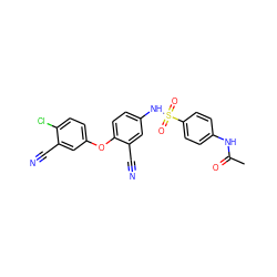 CC(=O)Nc1ccc(S(=O)(=O)Nc2ccc(Oc3ccc(Cl)c(C#N)c3)c(C#N)c2)cc1 ZINC001772600322