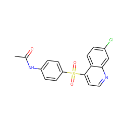 CC(=O)Nc1ccc(S(=O)(=O)c2ccnc3cc(Cl)ccc23)cc1 ZINC000006210073