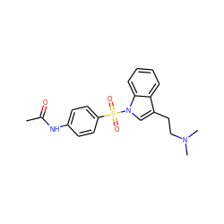 CC(=O)Nc1ccc(S(=O)(=O)n2cc(CCN(C)C)c3ccccc32)cc1 ZINC000013553359