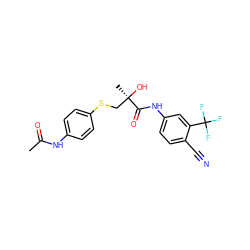 CC(=O)Nc1ccc(SC[C@@](C)(O)C(=O)Nc2ccc(C#N)c(C(F)(F)F)c2)cc1 ZINC000013554396