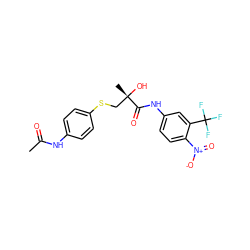 CC(=O)Nc1ccc(SC[C@](C)(O)C(=O)Nc2ccc([N+](=O)[O-])c(C(F)(F)F)c2)cc1 ZINC000013554387