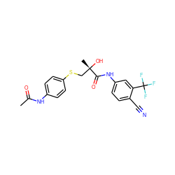 CC(=O)Nc1ccc(SC[C@](C)(O)C(=O)Nc2ccc(C#N)c(C(F)(F)F)c2)cc1 ZINC000013554394