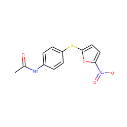 CC(=O)Nc1ccc(Sc2ccc([N+](=O)[O-])o2)cc1 ZINC000001667255