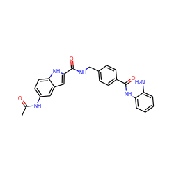 CC(=O)Nc1ccc2[nH]c(C(=O)NCc3ccc(C(=O)Nc4ccccc4N)cc3)cc2c1 ZINC000148702725