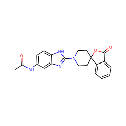 CC(=O)Nc1ccc2[nH]c(N3CCC4(CC3)OC(=O)c3ccccc34)nc2c1 ZINC000040975195