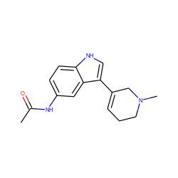 CC(=O)Nc1ccc2[nH]cc(C3=CCCN(C)C3)c2c1 ZINC000026751821