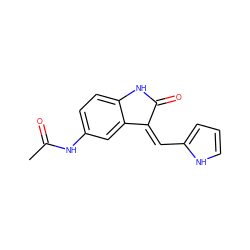 CC(=O)Nc1ccc2c(c1)/C(=C/c1ccc[nH]1)C(=O)N2 ZINC000100393684