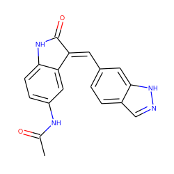 CC(=O)Nc1ccc2c(c1)/C(=C\c1ccc3cn[nH]c3c1)C(=O)N2 ZINC000096273705