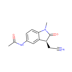 CC(=O)Nc1ccc2c(c1)[C@H](CC#N)C(=O)N2C ZINC000095563315