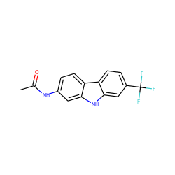 CC(=O)Nc1ccc2c(c1)[nH]c1cc(C(F)(F)F)ccc12 ZINC000169353089