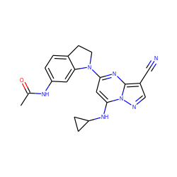 CC(=O)Nc1ccc2c(c1)N(c1cc(NC3CC3)n3ncc(C#N)c3n1)CC2 ZINC000084654484