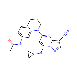 CC(=O)Nc1ccc2c(c1)N(c1cc(NC3CC3)n3ncc(C#N)c3n1)CCC2 ZINC000084712711