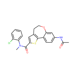 CC(=O)Nc1ccc2c(c1)OCCc1cc(C(=O)N(C)c3ccccc3Cl)sc1-2 ZINC000072175025