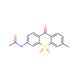 CC(=O)Nc1ccc2c(c1)S(=O)(=O)c1cc(C)ccc1C2=O ZINC000013737656