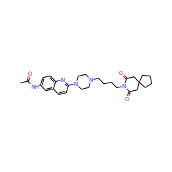 CC(=O)Nc1ccc2nc(N3CCN(CCCCN4C(=O)CC5(CCCC5)CC4=O)CC3)ccc2c1 ZINC000073198122