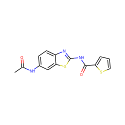 CC(=O)Nc1ccc2nc(NC(=O)c3cccs3)sc2c1 ZINC000000613234