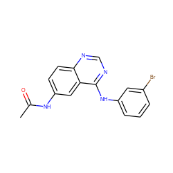 CC(=O)Nc1ccc2ncnc(Nc3cccc(Br)c3)c2c1 ZINC000084653429