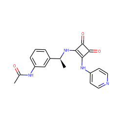 CC(=O)Nc1cccc([C@H](C)Nc2c(Nc3ccncc3)c(=O)c2=O)c1 ZINC000100081598