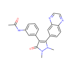 CC(=O)Nc1cccc(-c2c(-c3ccc4nccnc4c3)n(C)n(C)c2=O)c1 ZINC000045350827