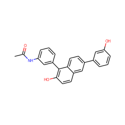 CC(=O)Nc1cccc(-c2c(O)ccc3cc(-c4cccc(O)c4)ccc23)c1 ZINC000066111479