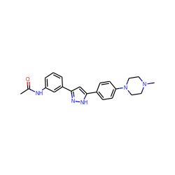 CC(=O)Nc1cccc(-c2cc(-c3ccc(N4CCN(C)CC4)cc3)[nH]n2)c1 ZINC000066079158