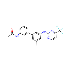 CC(=O)Nc1cccc(-c2cc(C)cc(Nc3nccc(C(F)(F)F)n3)c2)c1 ZINC001772581516