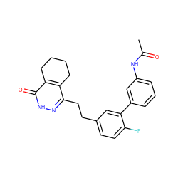 CC(=O)Nc1cccc(-c2cc(CCc3n[nH]c(=O)c4c3CCCC4)ccc2F)c1 ZINC000169207714