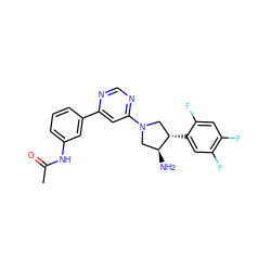 CC(=O)Nc1cccc(-c2cc(N3C[C@H](c4cc(F)c(F)cc4F)[C@@H](N)C3)ncn2)c1 ZINC000028823845