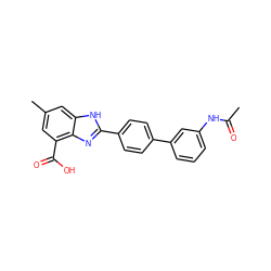 CC(=O)Nc1cccc(-c2ccc(-c3nc4c(C(=O)O)cc(C)cc4[nH]3)cc2)c1 ZINC000474609843