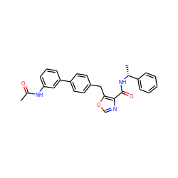 CC(=O)Nc1cccc(-c2ccc(Cc3ocnc3C(=O)N[C@H](C)c3ccccc3)cc2)c1 ZINC000028822760