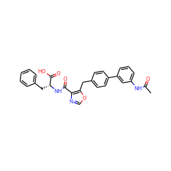 CC(=O)Nc1cccc(-c2ccc(Cc3ocnc3C(=O)N[C@H](Cc3ccccc3)C(=O)O)cc2)c1 ZINC000028822771