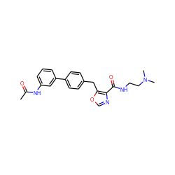 CC(=O)Nc1cccc(-c2ccc(Cc3ocnc3C(=O)NCCN(C)C)cc2)c1 ZINC000028822794