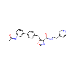 CC(=O)Nc1cccc(-c2ccc(Cc3ocnc3C(=O)NCCc3ccncc3)cc2)c1 ZINC000028822780