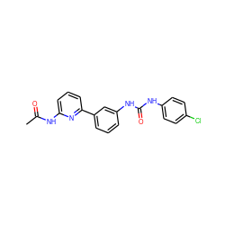 CC(=O)Nc1cccc(-c2cccc(NC(=O)Nc3ccc(Cl)cc3)c2)n1 ZINC000299837302