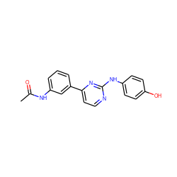 CC(=O)Nc1cccc(-c2ccnc(Nc3ccc(O)cc3)n2)c1 ZINC000035875815