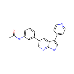 CC(=O)Nc1cccc(-c2cnc3[nH]cc(-c4ccncc4)c3c2)c1 ZINC000095574260