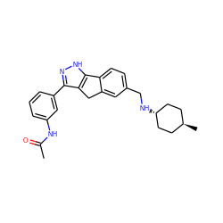 CC(=O)Nc1cccc(-c2n[nH]c3c2Cc2cc(CN[C@H]4CC[C@H](C)CC4)ccc2-3)c1 ZINC000299810874