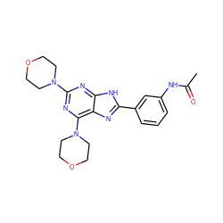 CC(=O)Nc1cccc(-c2nc3c(N4CCOCC4)nc(N4CCOCC4)nc3[nH]2)c1 ZINC000144040118