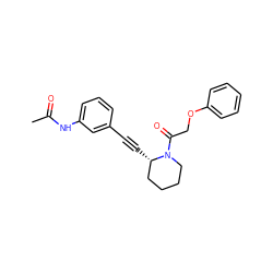 CC(=O)Nc1cccc(C#C[C@H]2CCCCN2C(=O)COc2ccccc2)c1 ZINC000299856168