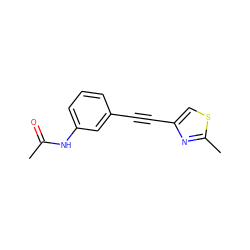 CC(=O)Nc1cccc(C#Cc2csc(C)n2)c1 ZINC000013680890