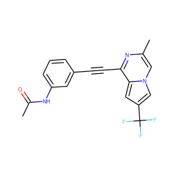 CC(=O)Nc1cccc(C#Cc2nc(C)cn3cc(C(F)(F)F)cc23)c1 ZINC000029125351